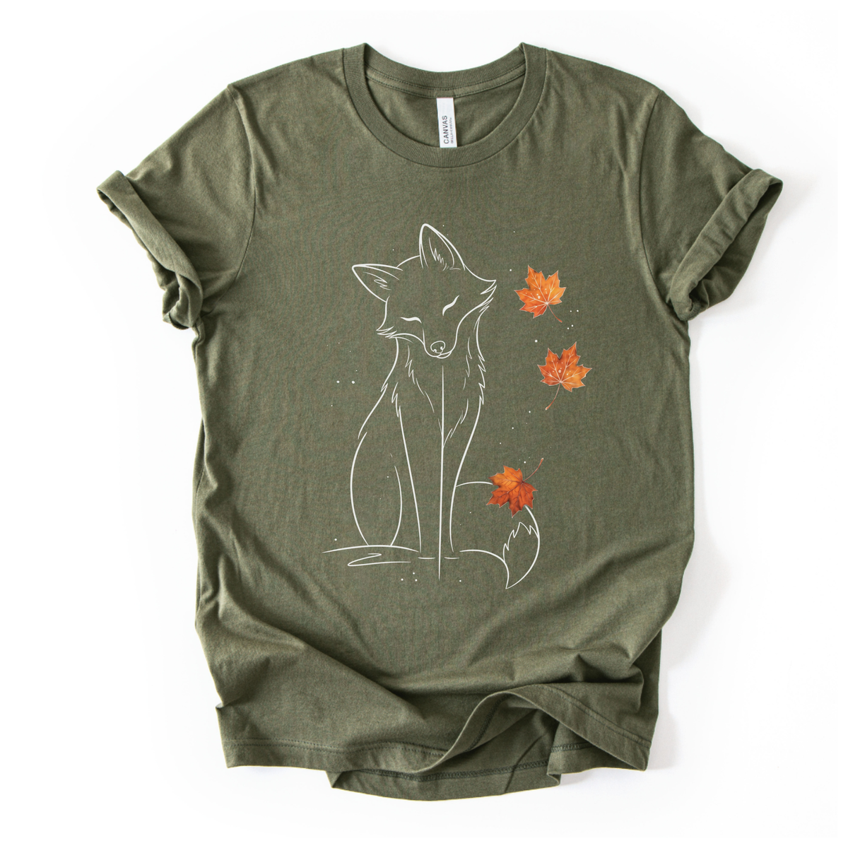 Fox in Fall - Bella Canvas Super Soft Straight Cut T shirt
