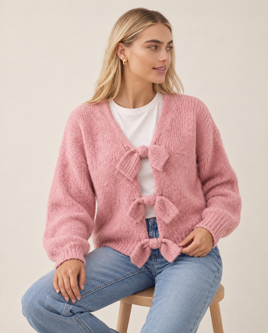 Miss Sparkling Bow Tie Cardigan