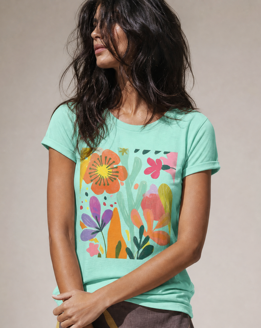 Modern Art Flower Print - Bella Canvas Super Soft T Shirt