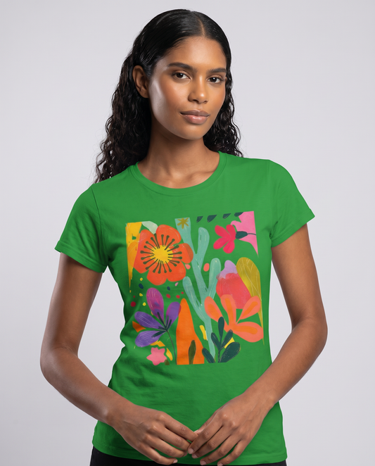 Modern Art Flower Print - Women's Softstyle Tee