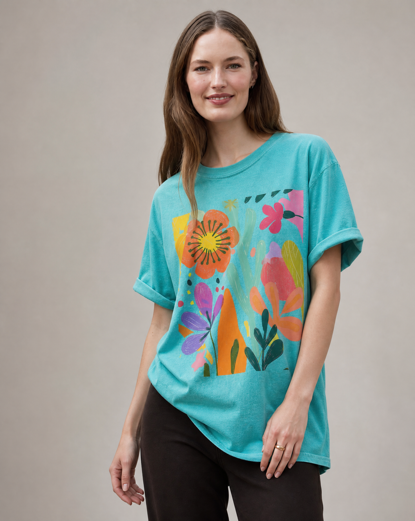 Modern Art Flower Print  - Comfort Colors Relaxed Fit Premium T Shirt