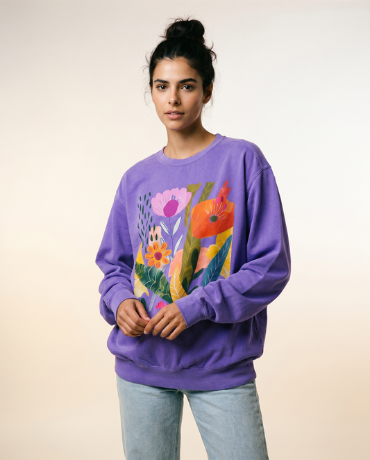 Modern Art Plant Print - Comfort Colors Premium Heavyweight Sweatshirt