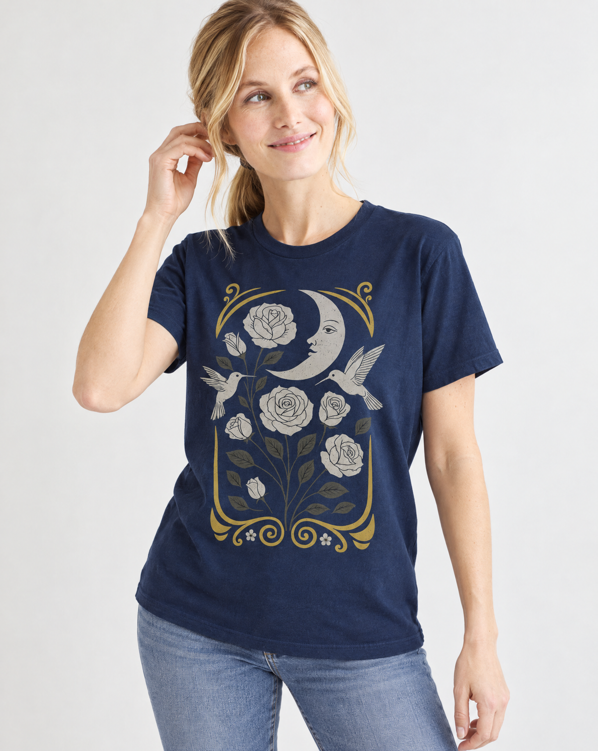 Moonlight Floral - Bella Canvas Super Soft Straight Cut T shirt