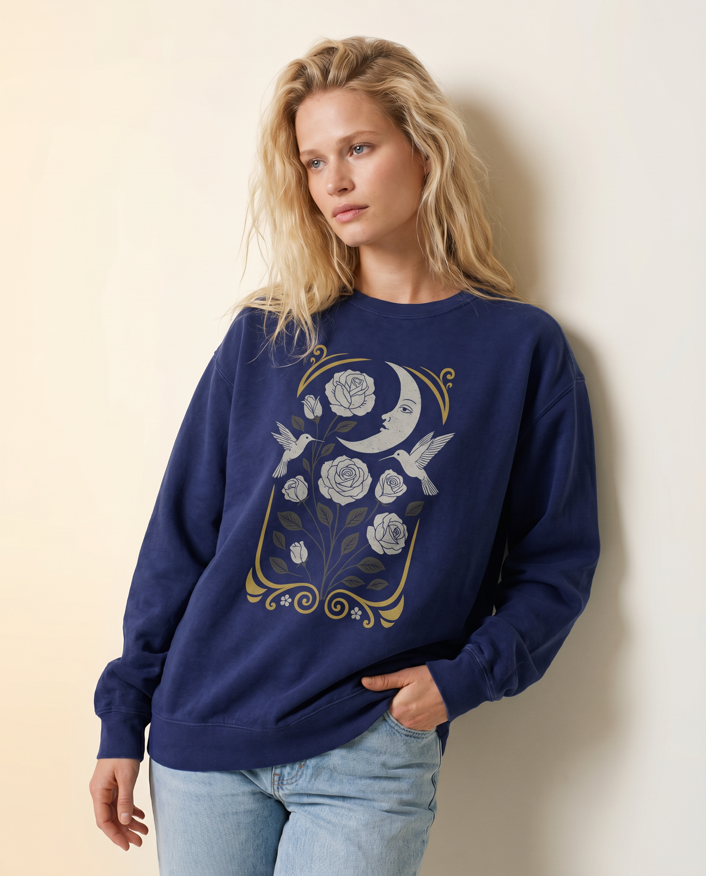Moonlight Floral - Comfort Colors Premium Heavyweight Sweatshirt