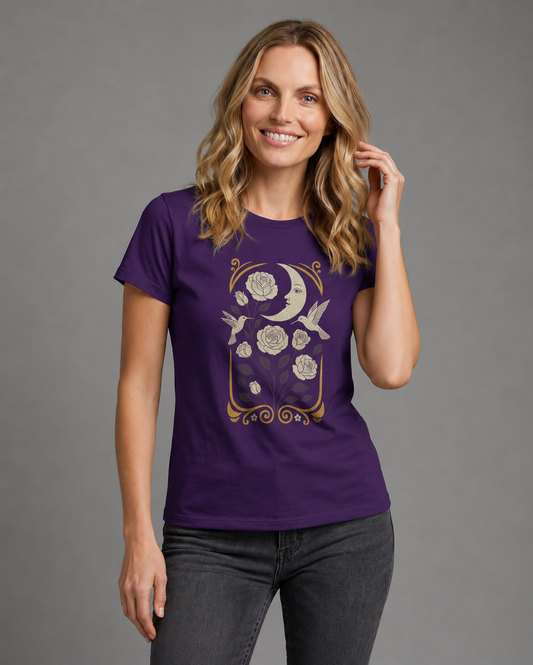 Moonlight Floral - Women's Cut Fitted Tee