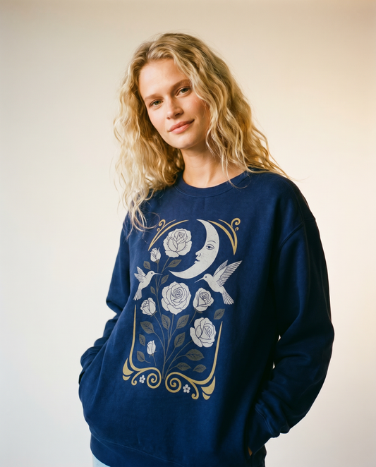 Moonlight Floral - Comfort Colors Premium Heavyweight Sweatshirt