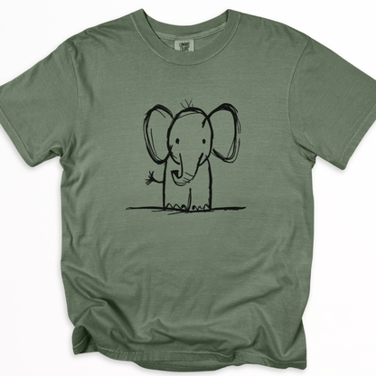 Elephant Sketch - Comfort Colors Relaxed Fit Premium T Shirt