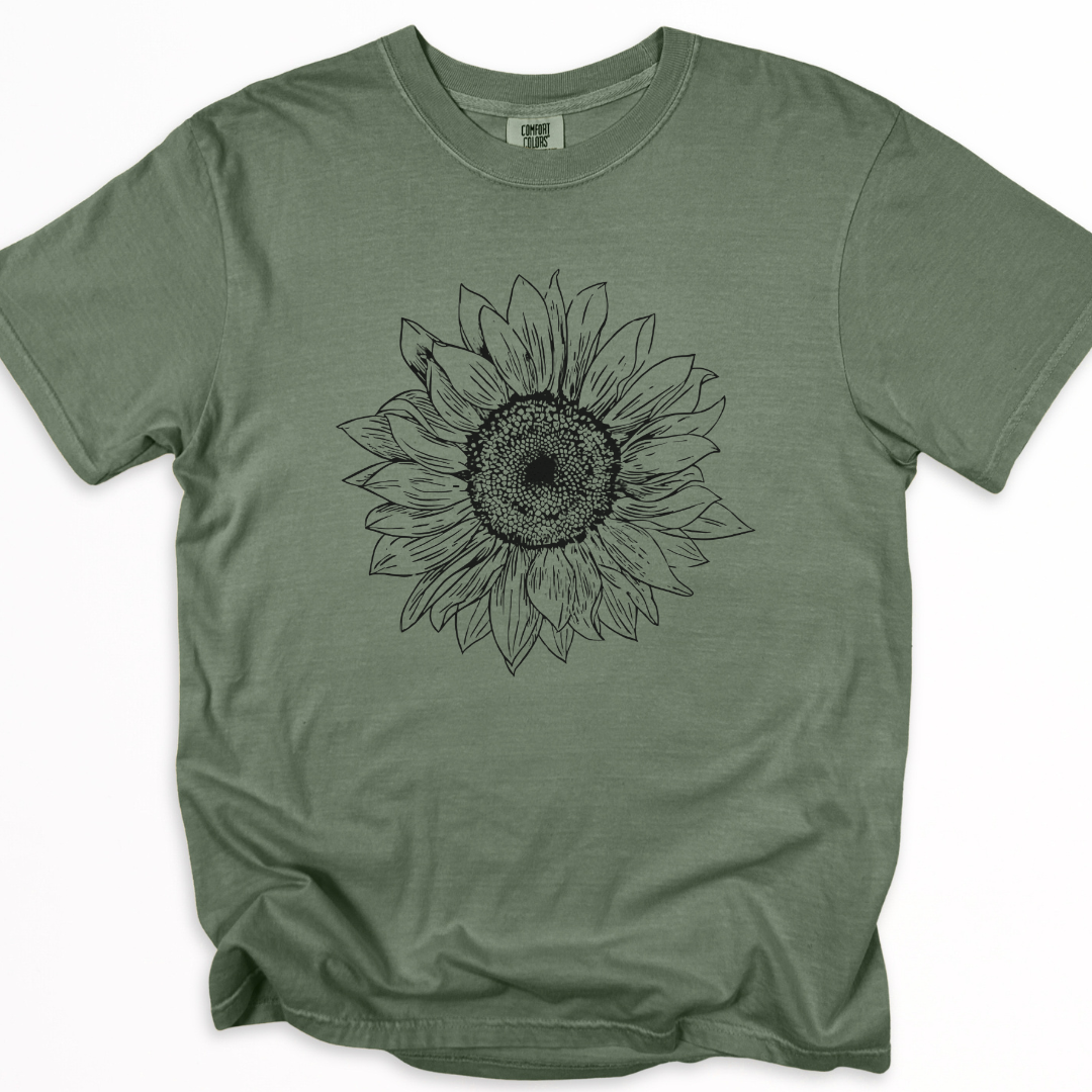 Graphite Sunflower - Comfort Colors Relaxed Fit Premium T Shirt