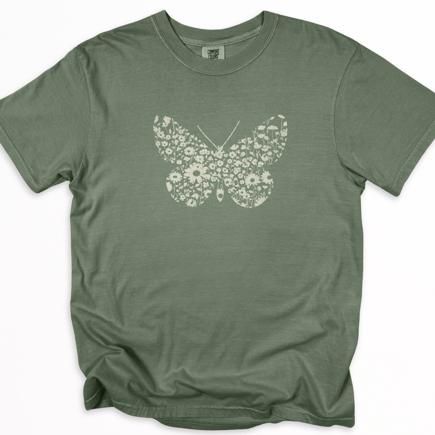 Silhouette Floral Butterfly - Relaxed Fit Premium T Shirt