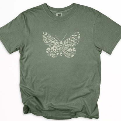Silhouette Floral Butterfly - Relaxed Fit Premium T Shirt