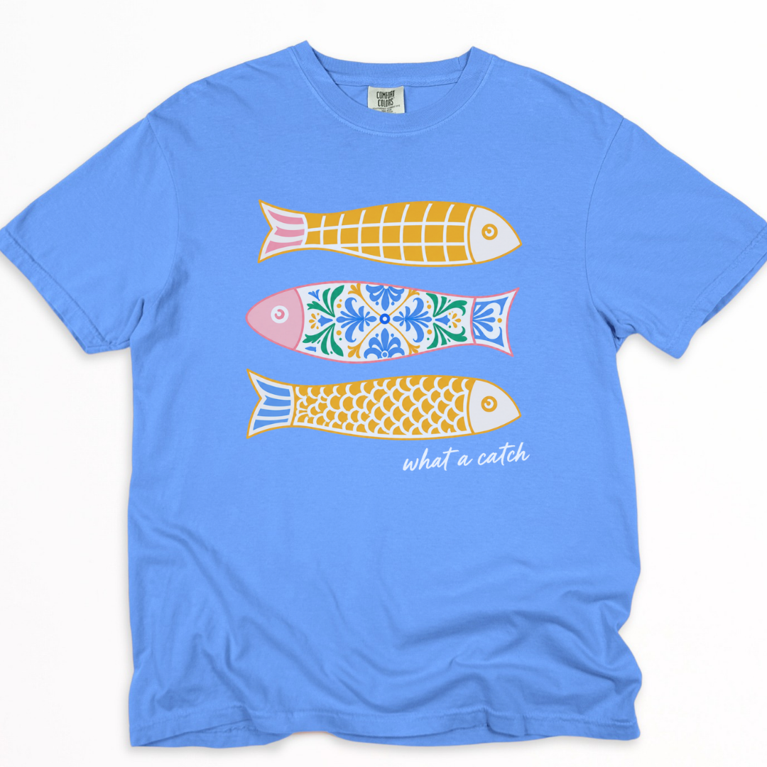 What A Catch - Relaxed Fit Vintage Wash T Shirt