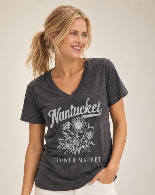 Nantucket Flower Market - Super Soft V Neck