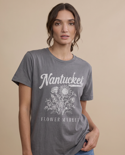 Nantucket Flower Market -  Bella Canvas Super Soft Straight Cut T Shirt