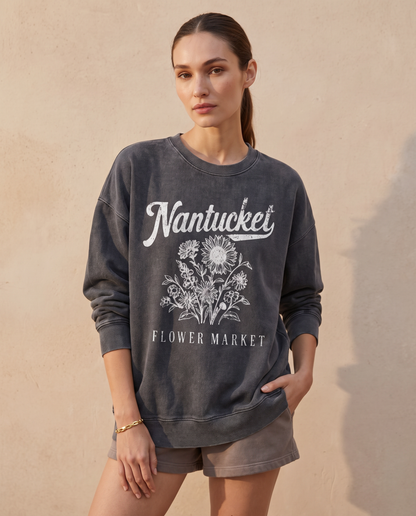 Nantucket Flower Market - Comfort Colors Premium Heavyweight Sweatshirt