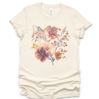 Sunset Floral - Bella Canvas Super Soft Straight Cut T shirt