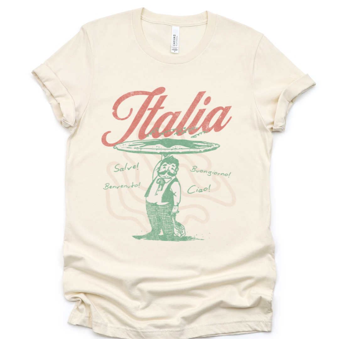 Greetings From Italia - Bella Canvas Super Soft Fitted T Shirt