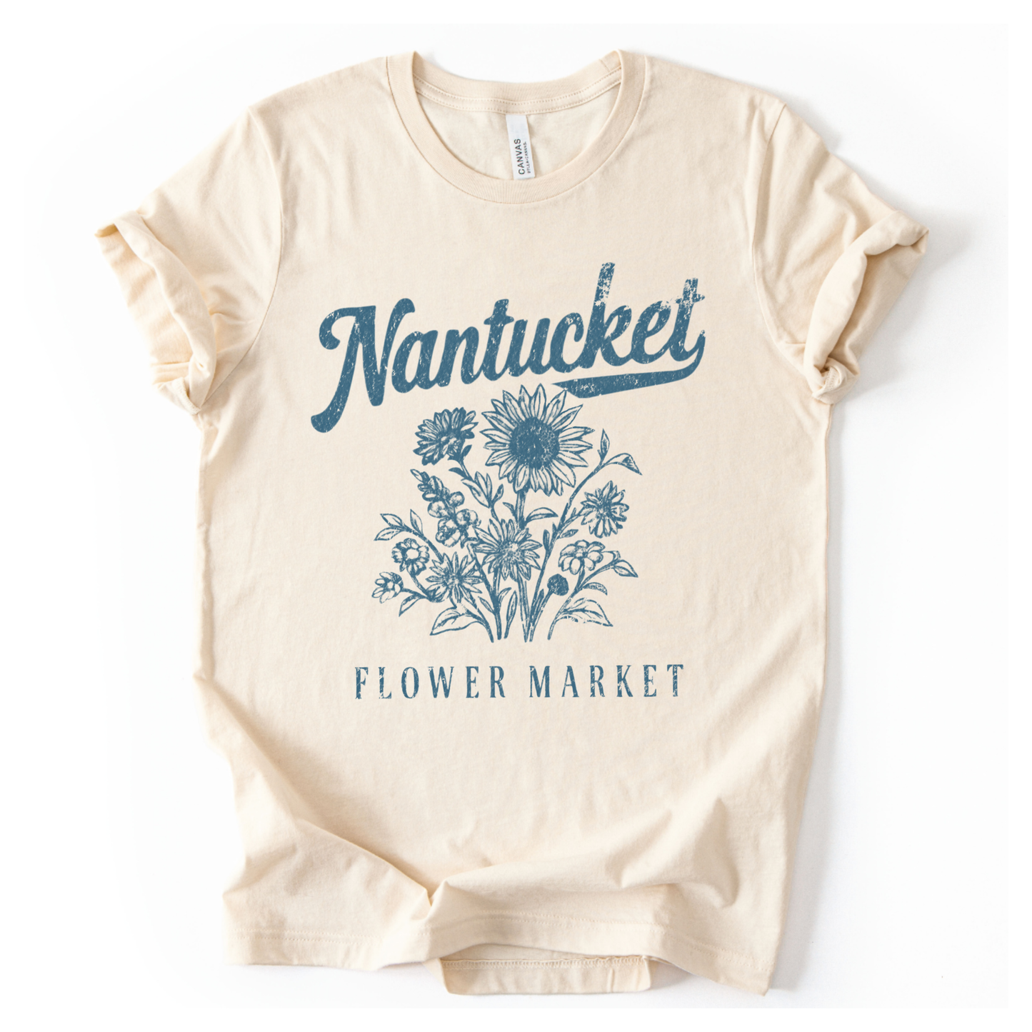 Nantucket Flower Market -  Bella Canvas Super Soft Straight Cut T Shirt