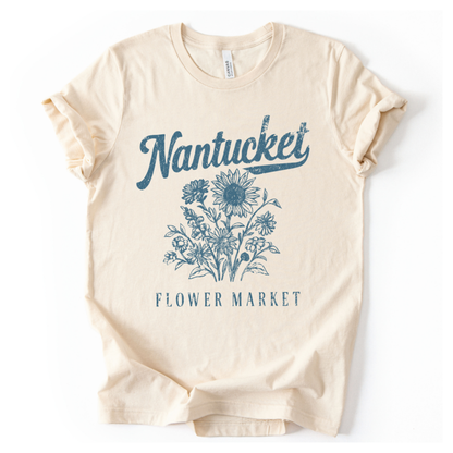 Nantucket Flower Market -  Bella Canvas Super Soft Straight Cut T Shirt