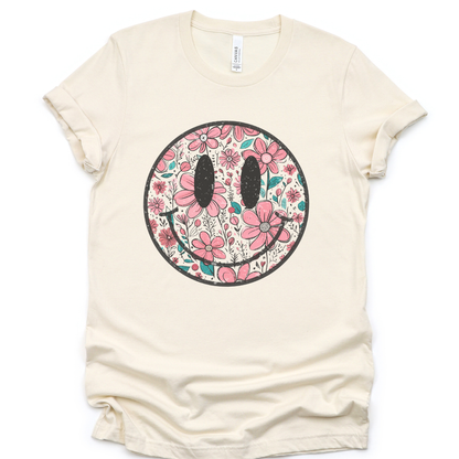 Flower Smile - Bella Canvas Super Soft Fitted T Shirt