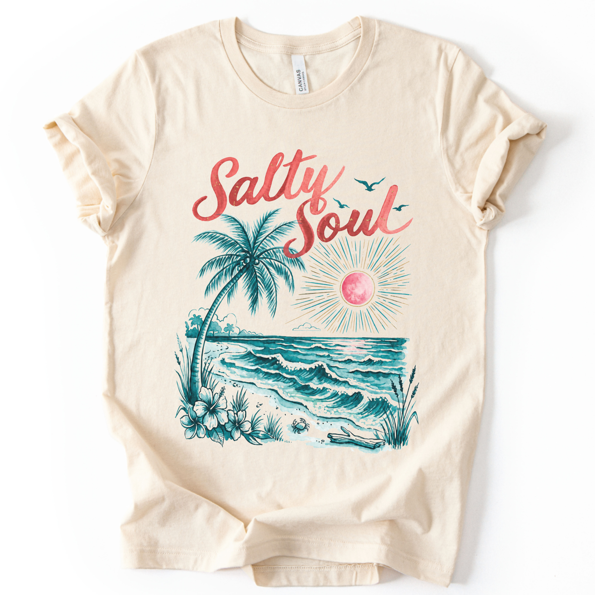 Salty Soul - Bella Canvas Super Soft Straight Cut T shirt