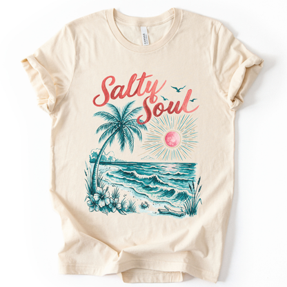 Salty Soul - Bella Canvas Super Soft Straight Cut T shirt