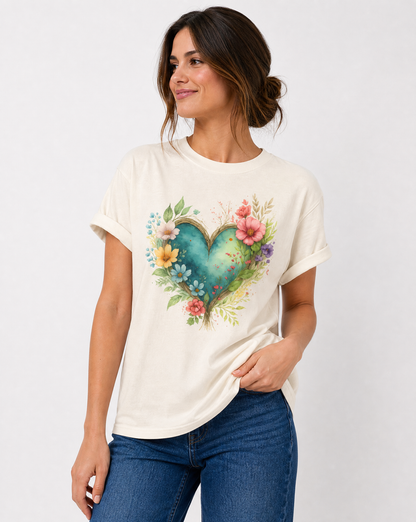 Nature's Embrace -  Relaxed Fit Vintage Wash T Shirt