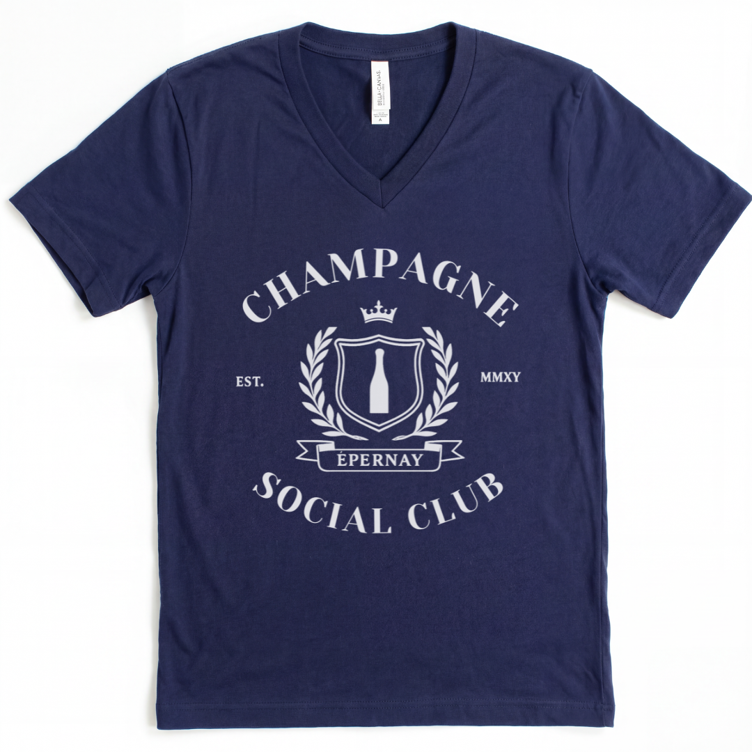 Champagne Social Club - Short Sleeve V-Neck Tee
