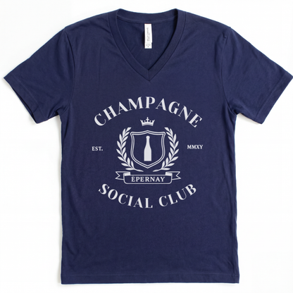 Champagne Social Club - Short Sleeve V-Neck Tee