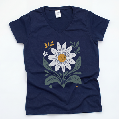 Daisy Days - Short Sleeve V-Neck Tee