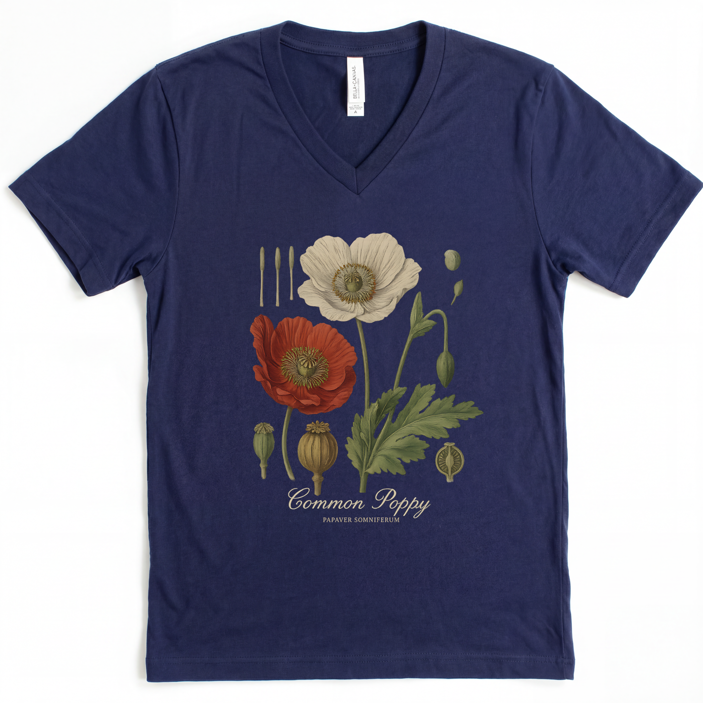 Common Poppy - Short Sleeve V-Neck Tee