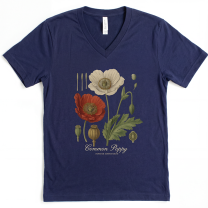 Common Poppy - Short Sleeve V-Neck Tee