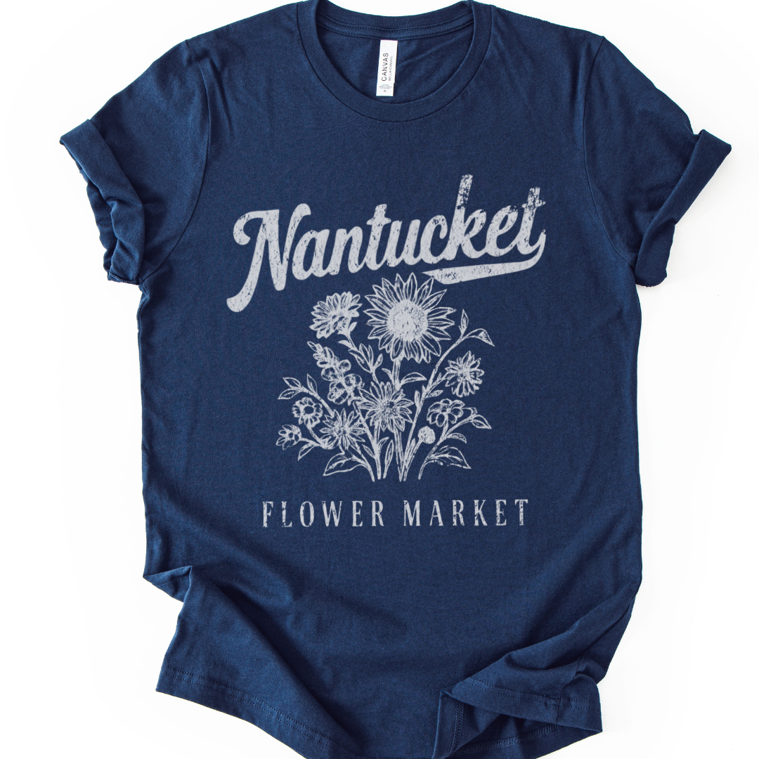 Nantucket Flower Market -  Bella Canvas Super Soft Straight Cut T Shirt