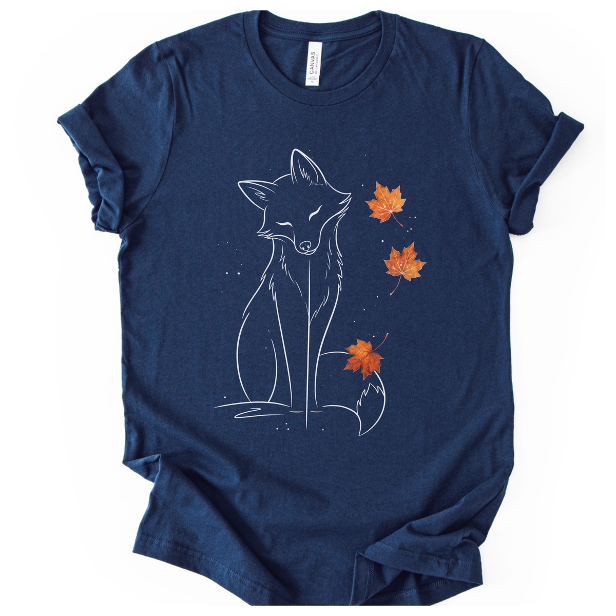 Fox in Fall - Bella Canvas Super Soft Straight Cut T shirt
