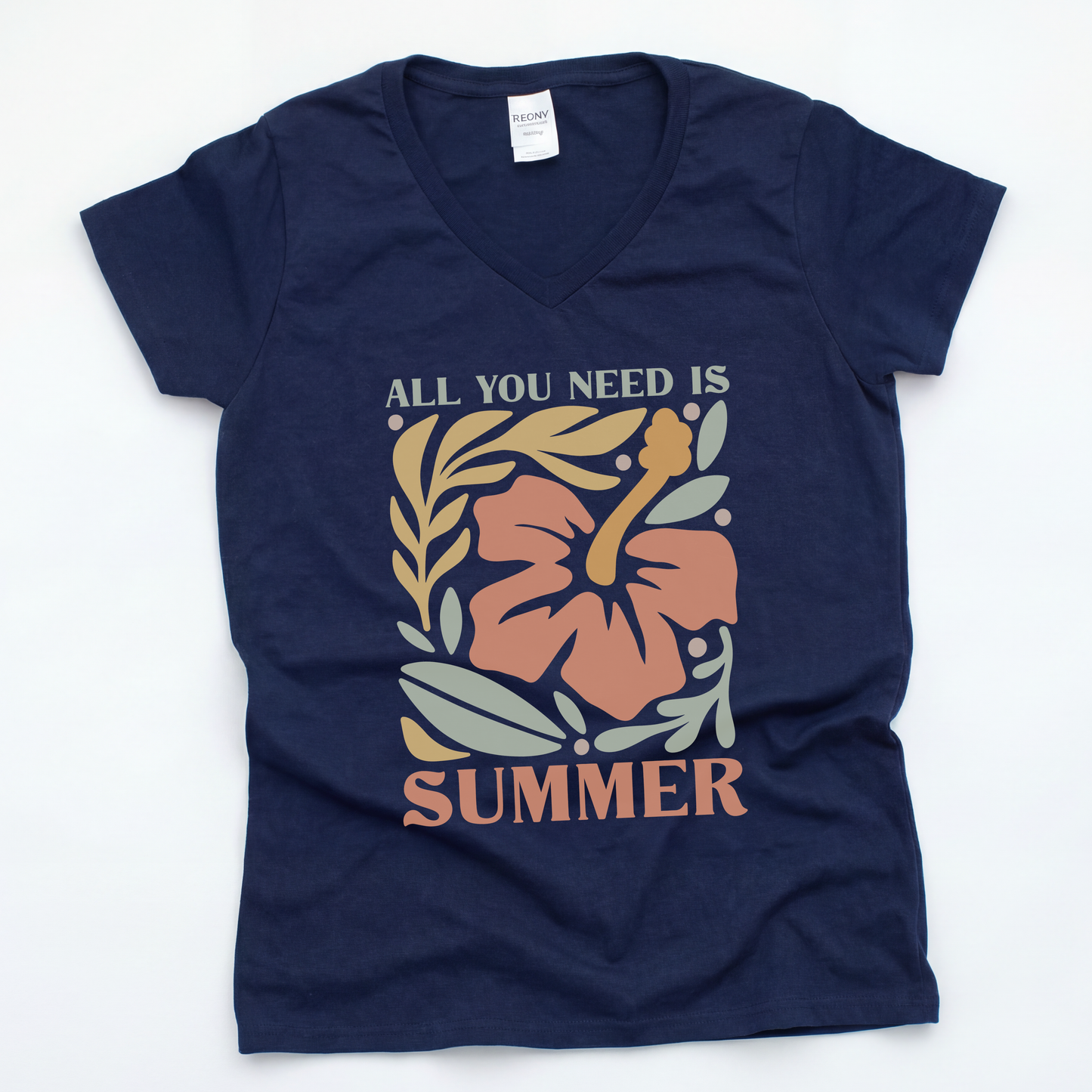 All You Need Is Summer - Short Sleeve V-Neck Tee
