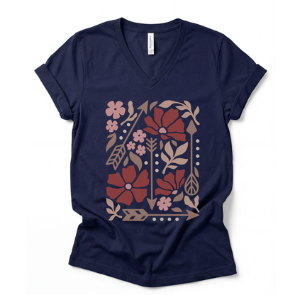 Arrows Of Bohemia - Short Sleeve V-Neck Tee