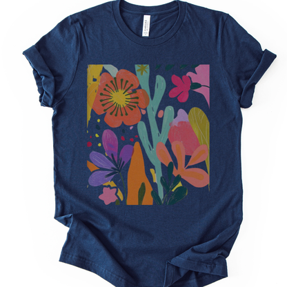 Modern Art Flower Print - Bella Canvas Super Soft T Shirt