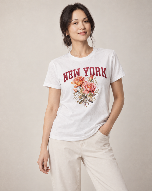 New York Floral - Bella Canvas Super Soft Straight Cut T shirt