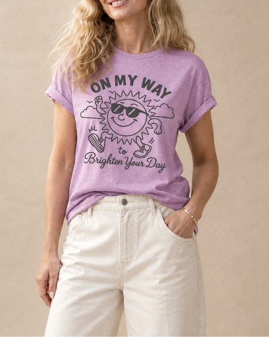 On My Way To Brighten Your Day - Bella Canvas Super Soft Standard Fit T Shirt