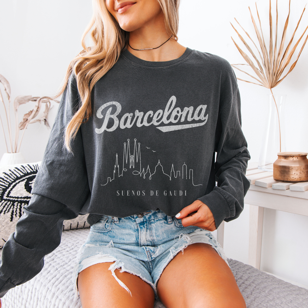 Barcelona,  Dreams of Gaudi - Comfort Colors Premium Long Sleeve T Shirt