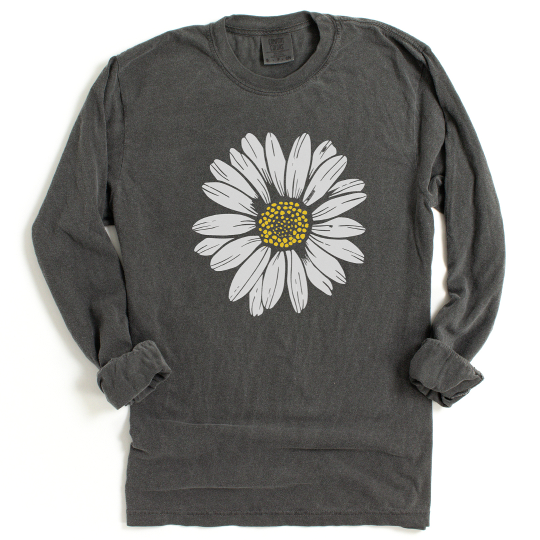 Daisy Flower - Comfort Colors Long Sleeve Premium T Shirt