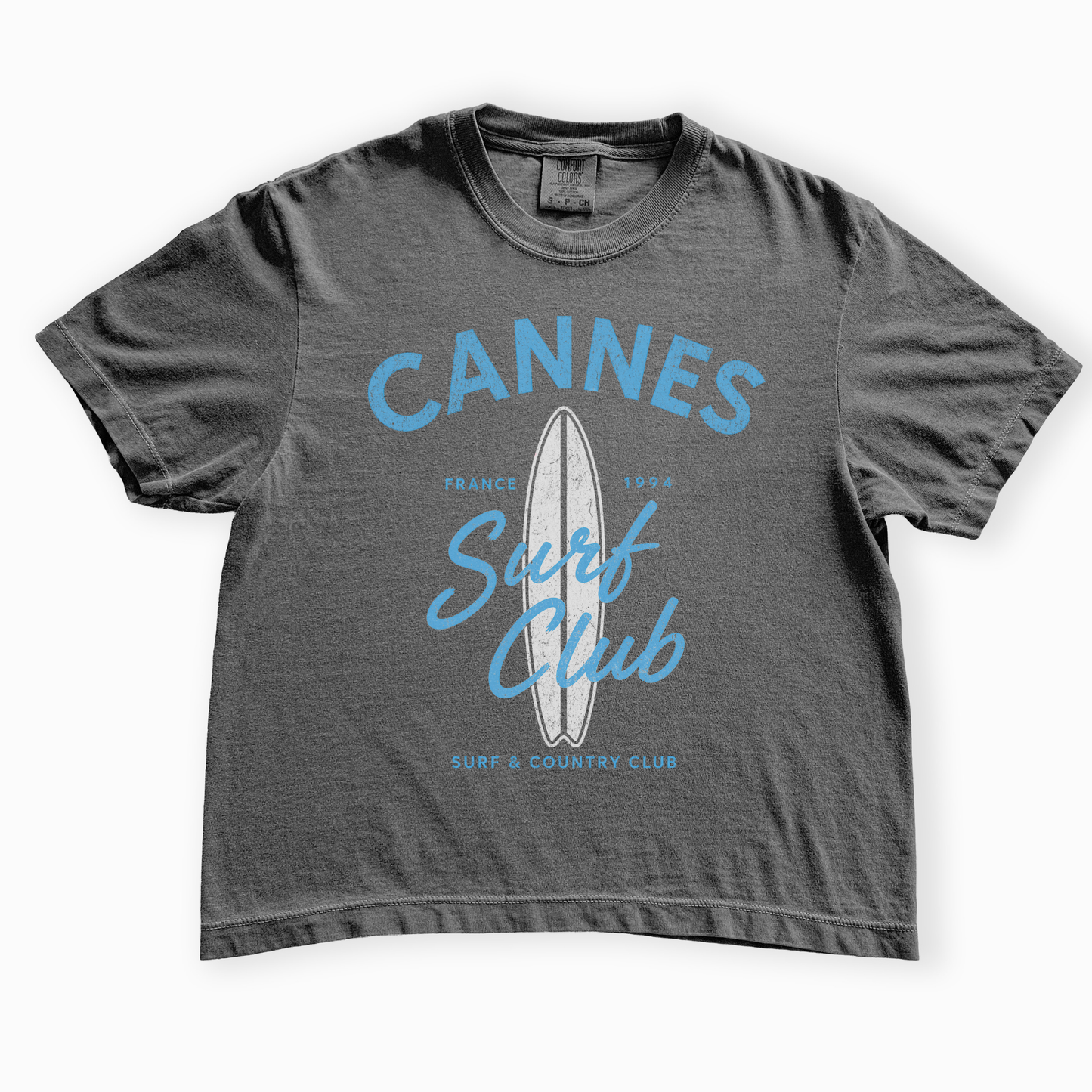 Cannes Surf Club - Comfort Colors Boxy Cropped Tee