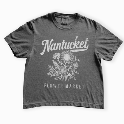 Nantucket Flower Market - Comfort Colors Boxy Cropped Tee