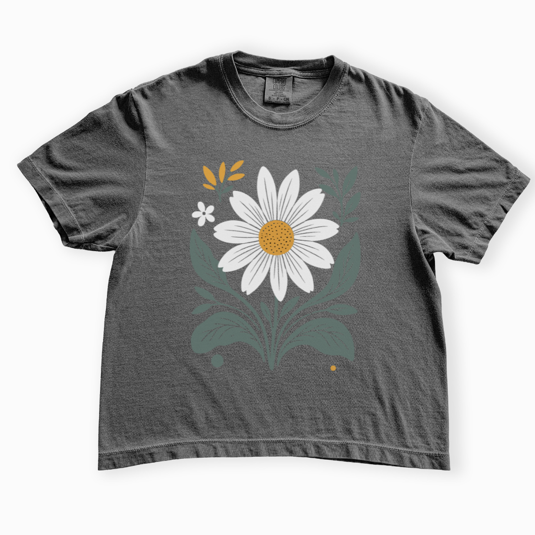 Daisy Days - Comfort Colors Boxy Cropped Tee