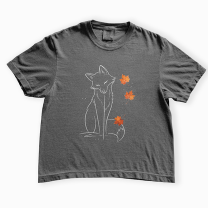 Fox in Fall - Comfort Colors Boxy Cropped Tee