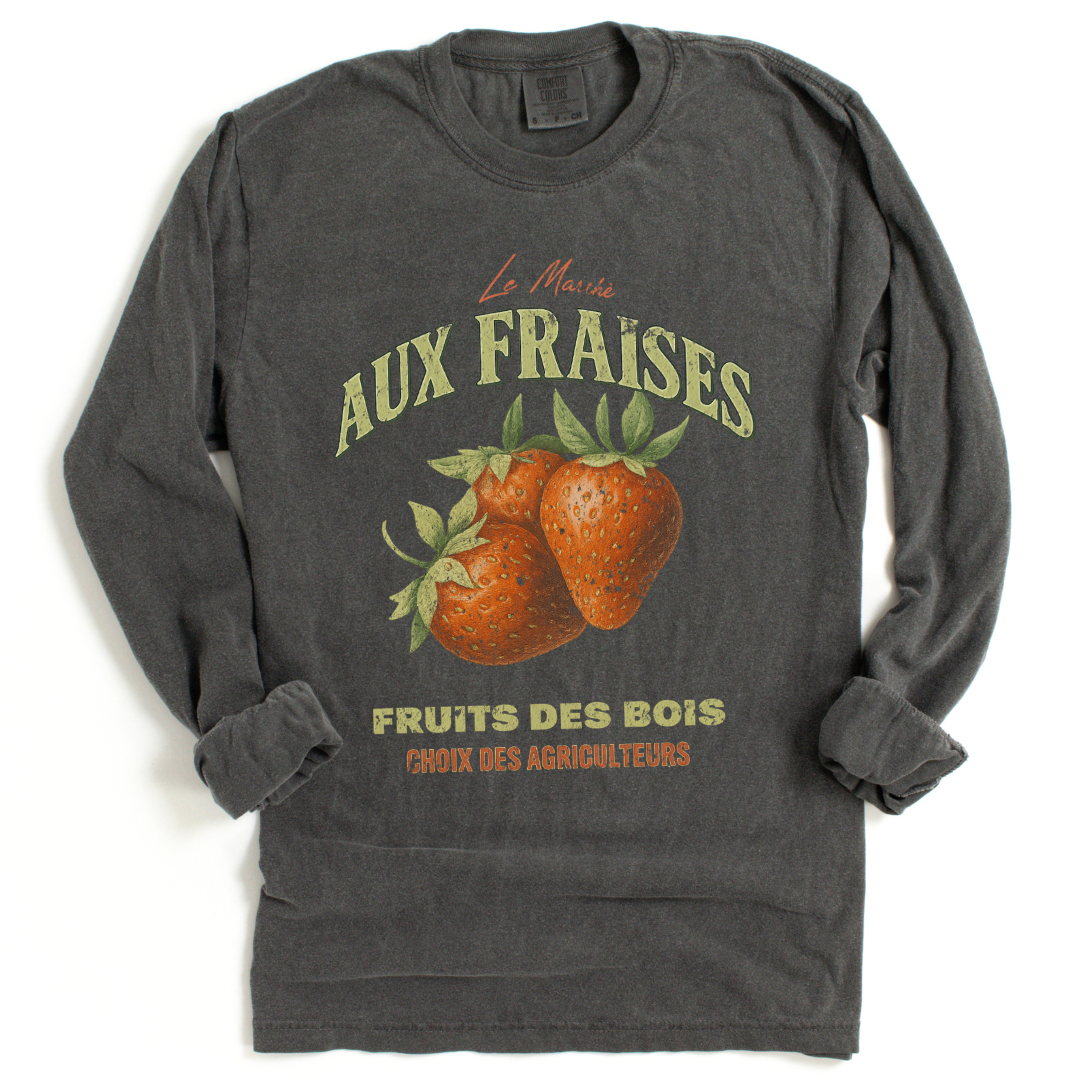 Aux Fraises - Comfort Colors Premium Long Sleeve T Shirt