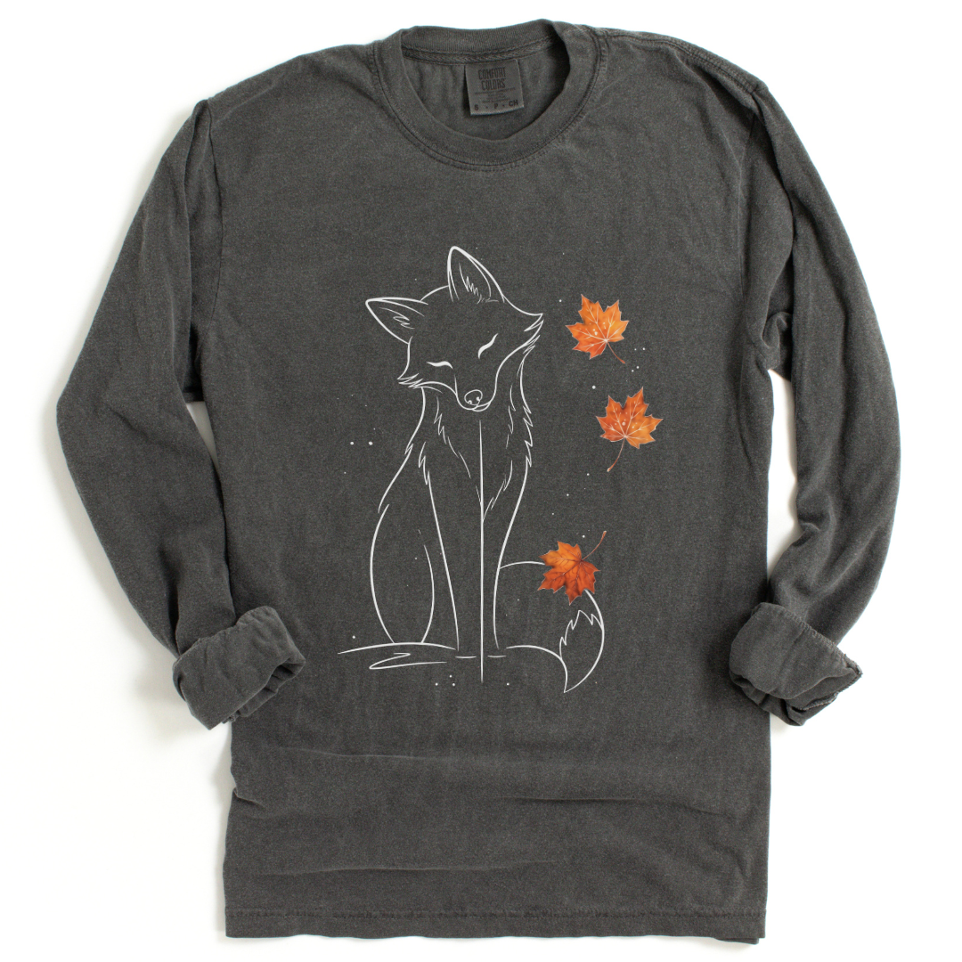 Fox in Fall - Comfort Colors Long Sleeve Premium T Shirt