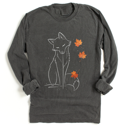 Fox in Fall - Comfort Colors Long Sleeve Premium T Shirt