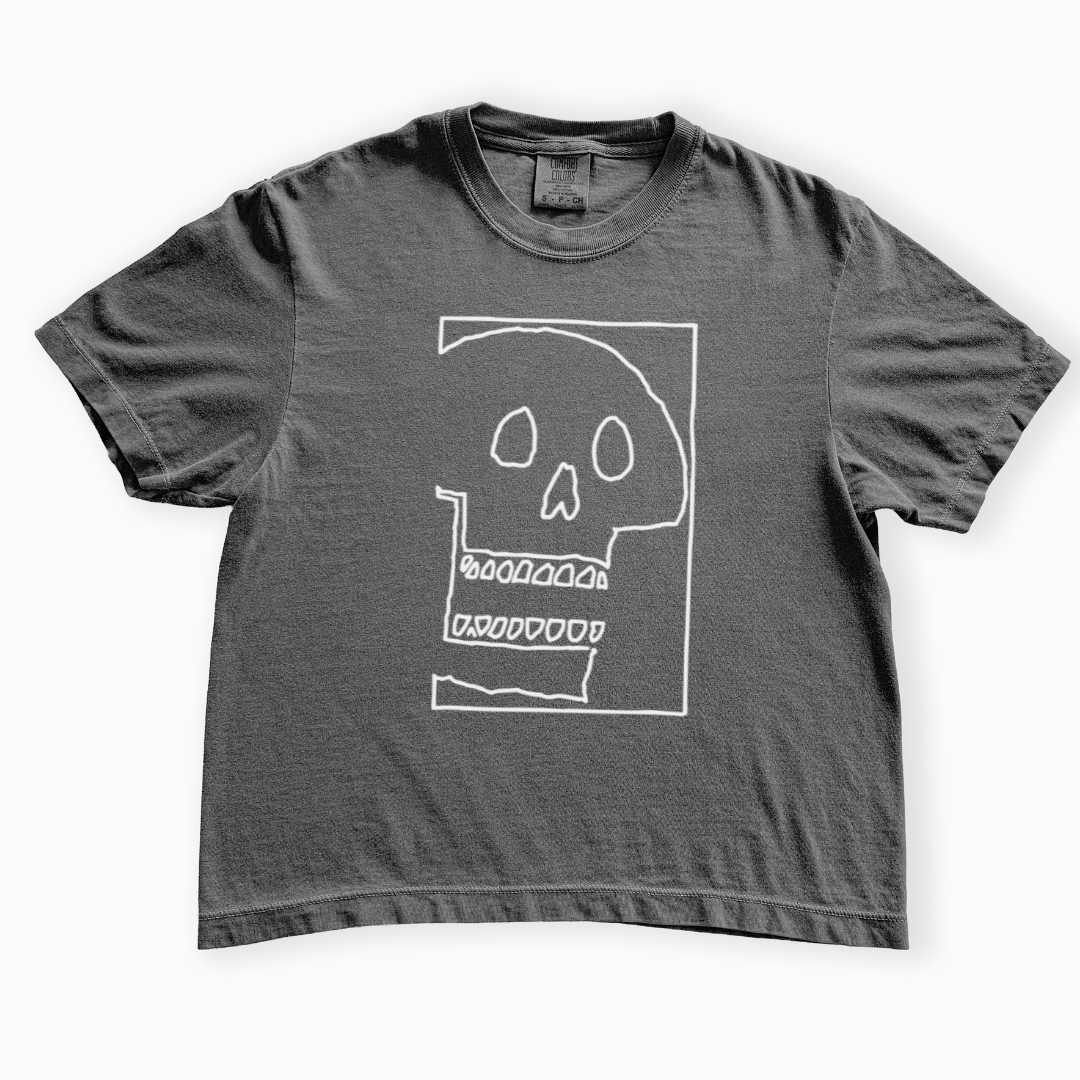 Skull Sketch - Comfort Colors Boxy Cropped Tee