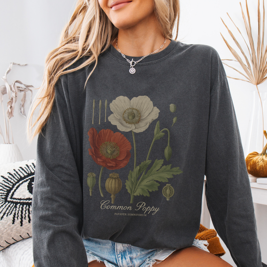 Common Poppy - Comfort Colors Premium Long Sleeve T Shirt