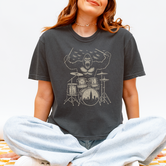 King Kong's Drum Solo - Comfort Colors Boxy Cropped Tee